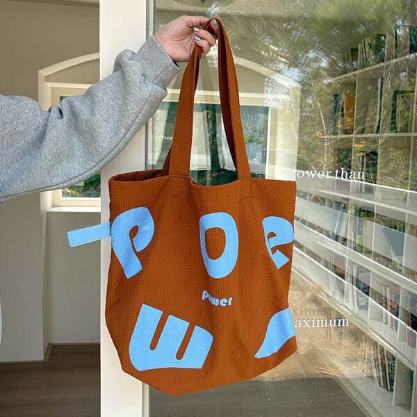 New Spring Academic Sporty Crossbody Bag Contrast Letter Tote Bag Large Capacity Shoulder Casual Fashion Women's Trendy Bag