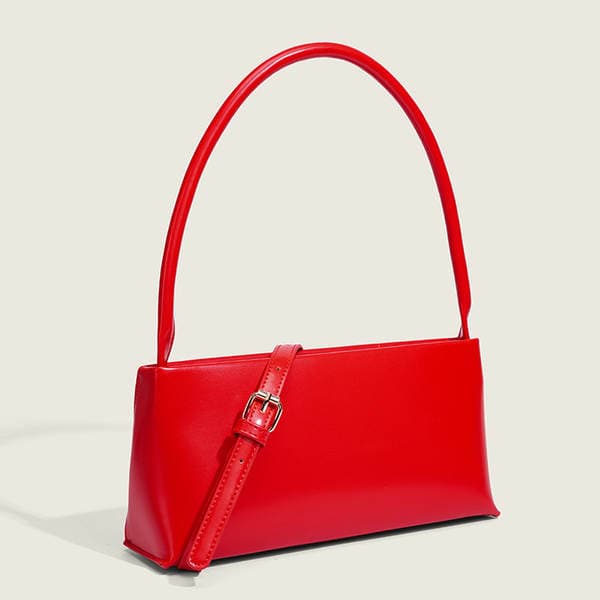 Red Retro Baguette Bag French Niche Design Underarm Bag Elegant Bridal Wedding Handbag For Women