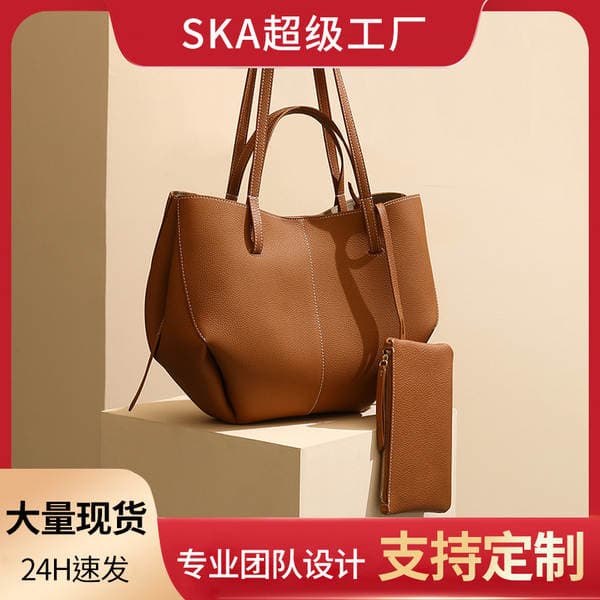 Best Seller: Women's Genuine Leather Handbag (Top Grain Cowhide), High-Quality Commuter Bag, Light Luxury Shoulder Bag, Women's Tote Bag, Large Capacity