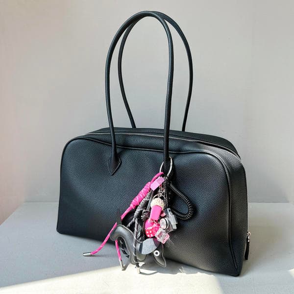New Top Grain Cowhide Boston Pillow Bag Korean Niche Underarm Bag For Women Large Capacity Commuter Shoulder Handbag