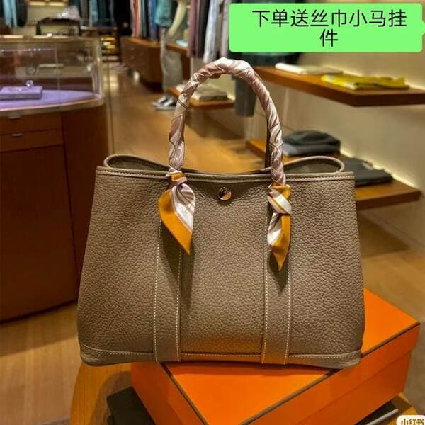 2025 New Garden Bag Genuine Leather Tote Cowhide Handbag Large Capacity Fashion Women's Trendy Bag