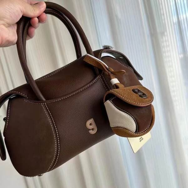 KUNOGIGI Small Baseball Boston Bag Matte Leather Handbag Women's Crossbody Bag New Arrival