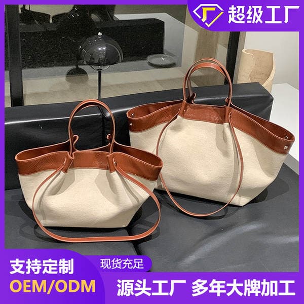 2025 Top Grain Cowhide Leather Tote Bag For Women, Large Capacity Shoulder Handbag For Commuting, Bat Bag, Houndstooth Tote