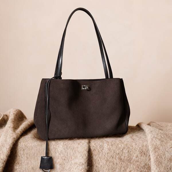 Autumn/Winter New Genuine Leather Women's Bag Luxury Matte Cowhide Tote Large Capacity Commuter Shoulder Bag