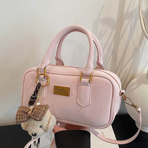Women's Vintage Niche Bowling Bag Handbag New Spring Festival Simple Shoulder Crossbody Boston Bag