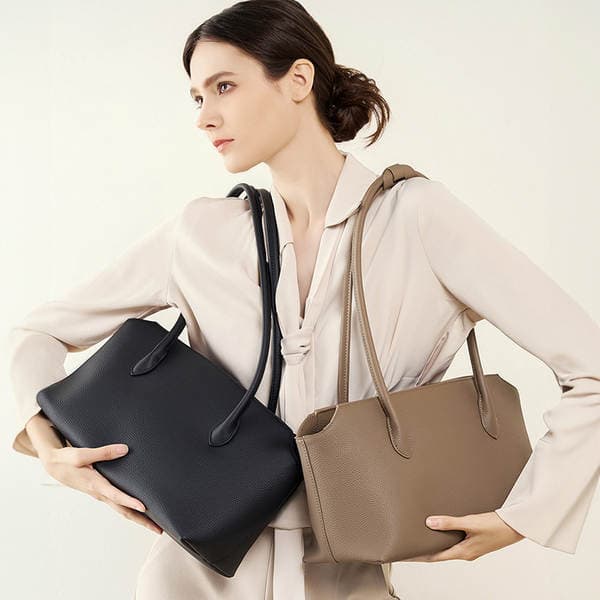 Niche Minimalist Luxury Genuine Leather Women's Tote Bag French Cowhide Underarm Shoulder Bag For Commuting