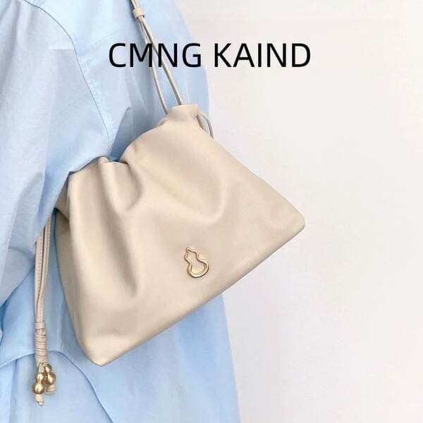 BAMPO Genuine Leather Small Square Bag Cowhide Underarm Shoulder Bag 2025 New Arrival Tote Crossbody Bag with Zipper