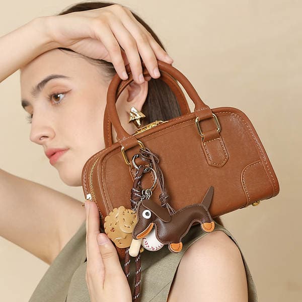 Genuine Leather Boston Bag For Women 2026 New Arrival Commuter Versatile Bowling Bag Crossbody Shoulder Bag Niche Design