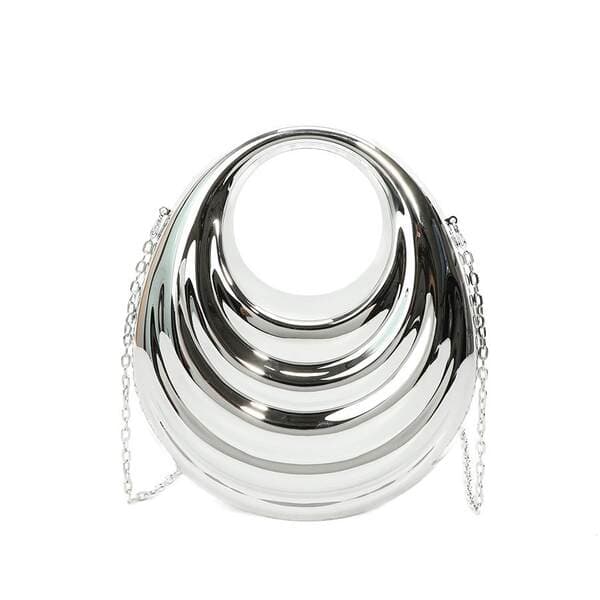 Cross-Border European & American Acrylic Cookie Egg-Shaped Box Bag, Glossy Irregular Shell Clutch, Women's Crossbody Bag