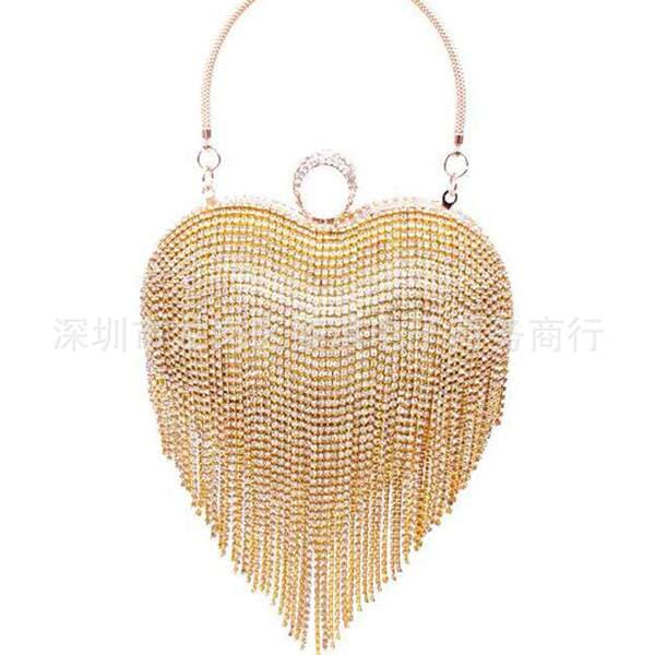 2023 Diamond Heart-Shaped Handbag For Women, Rhinestone Banquet Evening Bag, Elegant Qipao Small Purse, Luxury Hand-Carry Bag