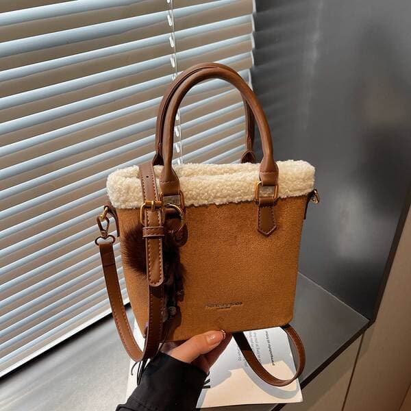 Women's Suede Handbag 2025 New Trendy Retro Autumn/Winter Niche Shoulder Crossbody Bucket Bag