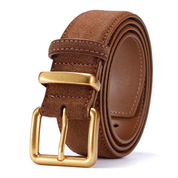New Suede Genuine Leather Women's Belt Double-Sided Cowhide High-Quality Pin Buckle Waistband Cross-Border Faux Suede Belt For Women