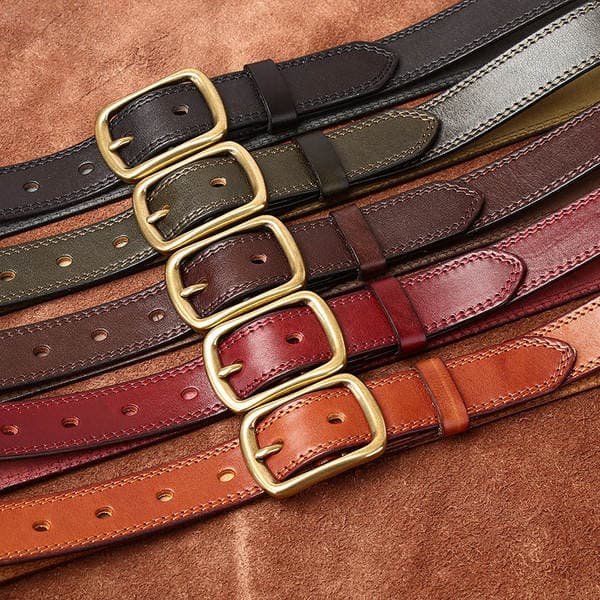 2.8cm Wide Vintage Lady Style Belt For Women, Top Grain Cowhide Retro Fashion Versatile Genuine Leather Belt