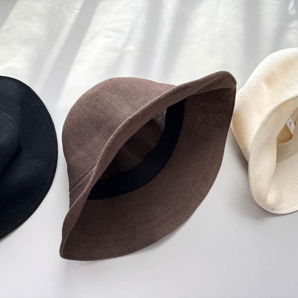 Mulberry Silk Foldable Breathable Cotton Linen Wide Brim Bucket Hat Japanese Style Simple Sun Protection Hat For Women