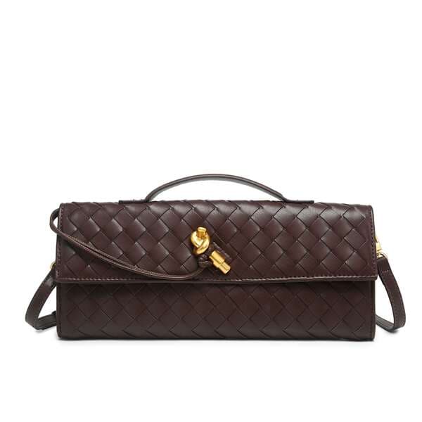 2024 Spring/Summer New Hand-Woven Evening Bag Horizontal Clasp Baguette Bag Luxury Crossbody Shoulder Bag For Women