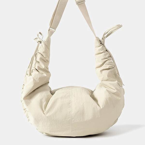 New Pleated Crescent Hobo Bag Drawstring Dumpling Bag For Women Large Capacity Stylish Shoulder Bag Commuter Crossbody Bag