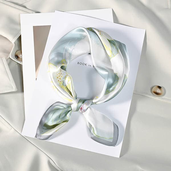 Spring/Summer Women's Pure Silk Hair Band, 53cm Square Silk Scarf Ribbon, Fashion Mulberry Silk Headscarf