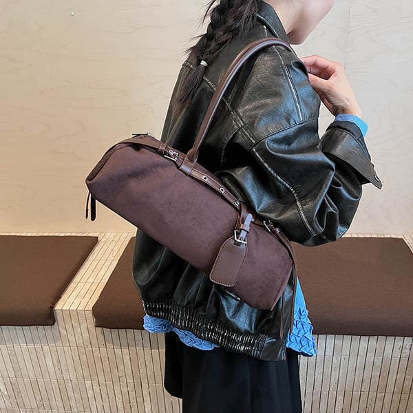 Luxury Trendy Retro Baguette Bag For Women 2025 Cross-Border New Suede Versatile Casual Single Shoulder Underarm Bag