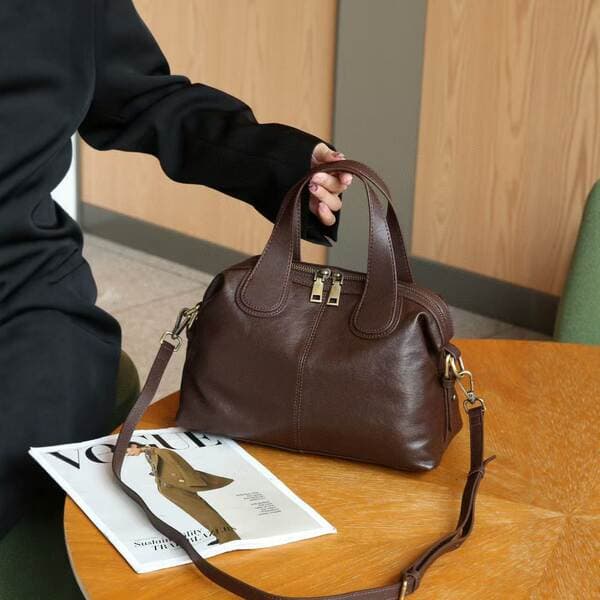 2025 New Top Grain Vegetable-Tanned Cowhide Pillow Bag For Women, Large Capacity Handbag & Crossbody Bag, Luxury Commuter Versatile Bag