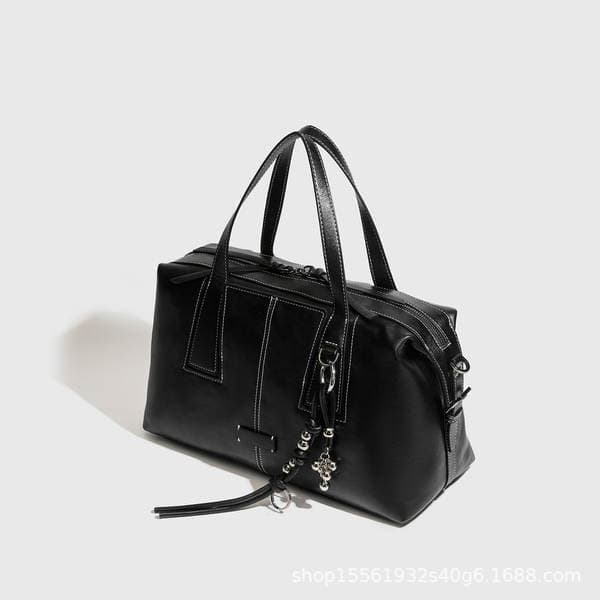Retro Boston Bag For Women 2026 New Arrival Large Capacity Commuter Travel Handbag Textured Shoulder Crossbody Bag