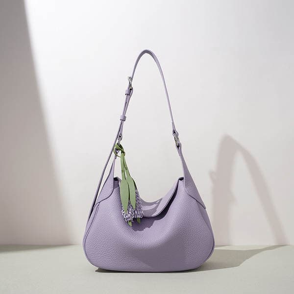 Spring/Summer New Fashion Women's Crescent Genuine Leather Handbag Underarm Bag Niche Commuter Simple Large Capacity Shoulder Bag