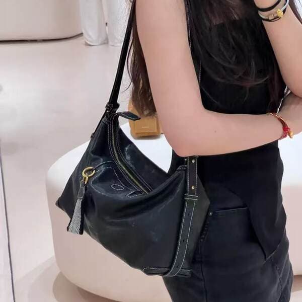 Songshan Series Suede Hobo Bag - Underarm Commuter Dumpling Bag, Soft Shoulder Bag For Women