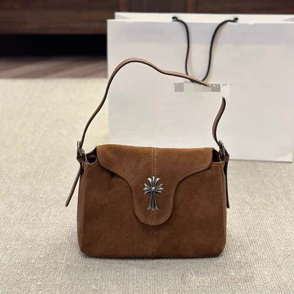 Luxury Style Suede Shoulder Bag For Women, Handbag And Crossbody Bag For Men, Textured Travel And Storage Bag