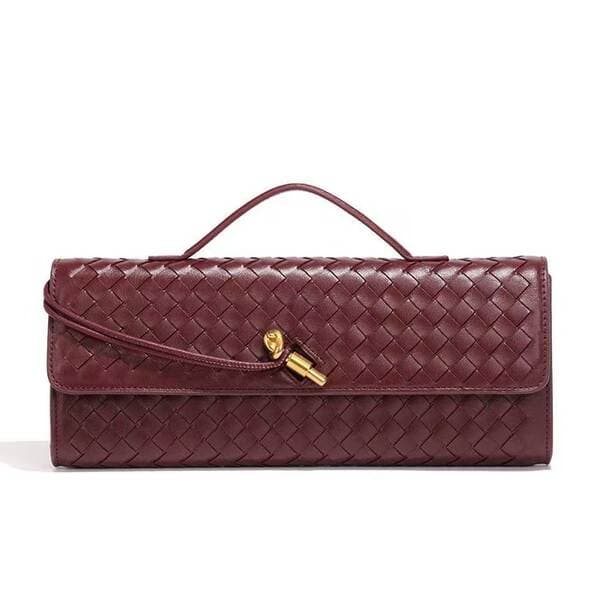 Hot-Selling Cross-Border Woven Women's Bag New Baguette Evening Accordion Bag Fashion Long Clutch Shoulder Crossbody Bag