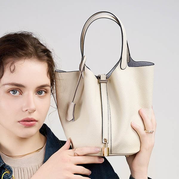 2026 New Model Bucket Bag, Basket Bag, Women's Genuine Leather TC Handbag, Mother's Bag, Wedding Bag, Premium Look