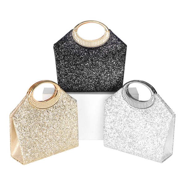 Cross-Border Amazon New Diamond Sparkling Handheld Evening Bag, High-End Luxury Party Bag, Glittery Crossbody Clutch