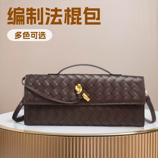 2025 New Woven Bag Shoulder Baguette Bag Niche Luxury Horizontal Clutch Evening Bag Versatile Commuter Crossbody Bag