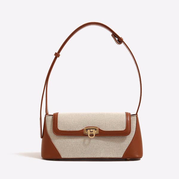 Summer New Contrast Color Versatile Single Shoulder Underarm Bag, Luxury Niche Baguette Bag, Fashionable Women's Casual Commuter Handbag