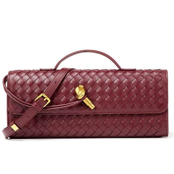 Woven Bag, Single-Shoulder Baguette Style, Niche High-End Horizontal Handbag, Evening Bag, Crossbody Versatile Bag, Fashionable And Exquisite