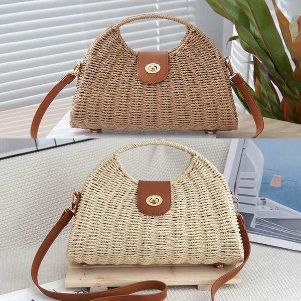 Beach Vacation Style Straw Bag - Summer New Arrival Vintage Woven Handbag, Shoulder & Crossbody Bag For Women