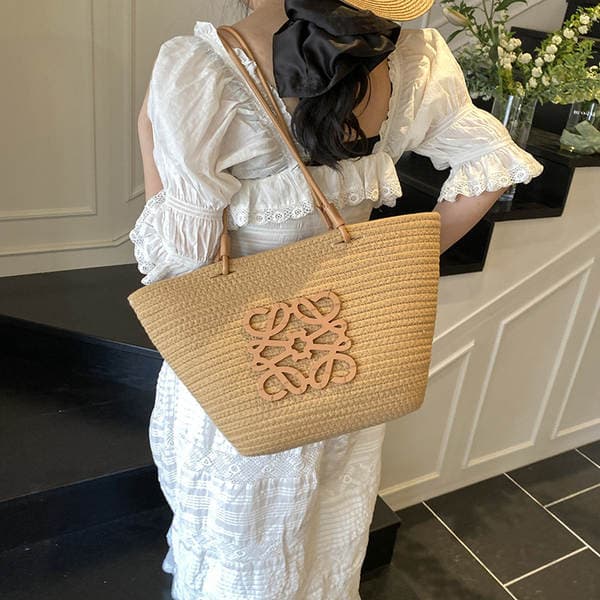 French Style Straw Bag For Women 2025 New Summer Beach Vacation Large Capacity Tote Basket Bag