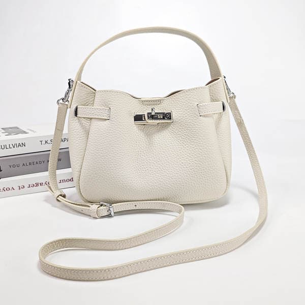 Top Grain Cowhide Leather Bucket Bag For Women - Trendy Genuine Leather Handbag & Crossbody Bag, Versatile Commuter Niche Design