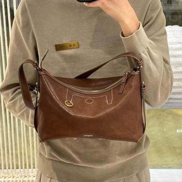 Songshan Series Suede Hobo Bag - Underarm Commuter Dumpling Bag, Soft Shoulder Bag For Women