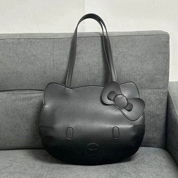 2026 Trendy Fashion Cartoon Cute Face PU Niche Handbag Large Capacity Student Crossbody Bag
