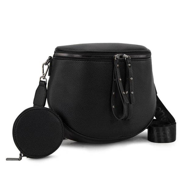 Women's Large Capacity Leather Saddle Bag, Casual Trendy Versatile Cowhide Shoulder Crossbody Bucket Bag, Top Grain Leather