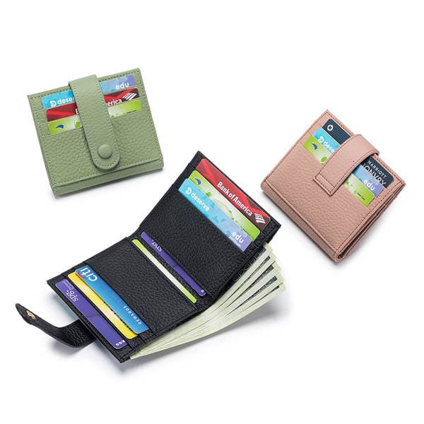 New Genuine Leather Women's Slim Short Wallet Korean Style Multi-Slot Card Holder Compact Top Grain Cowhide Exquisite Purse