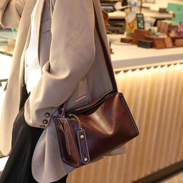 2026 New Arrival Women's Underarm Bag, Vintage Crossbody Bag, Large Capacity Genuine Leather Handbag, French Niche Single Shoulder Cowhide Bag