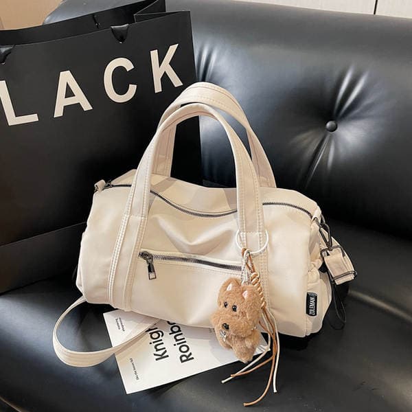 Niche Nylon Lightweight Large Capacity Casual Korean Style Gym Bag Travel Boston Zipper Shoulder Tote Bag