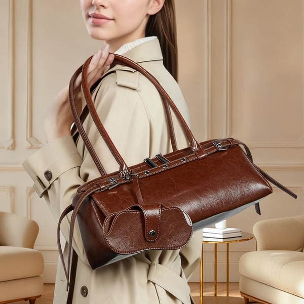 2026 New Baguette Underarm Bag For Women Retro Motorcycle Style Trendy Belt Decor Handbag Shoulder Bag