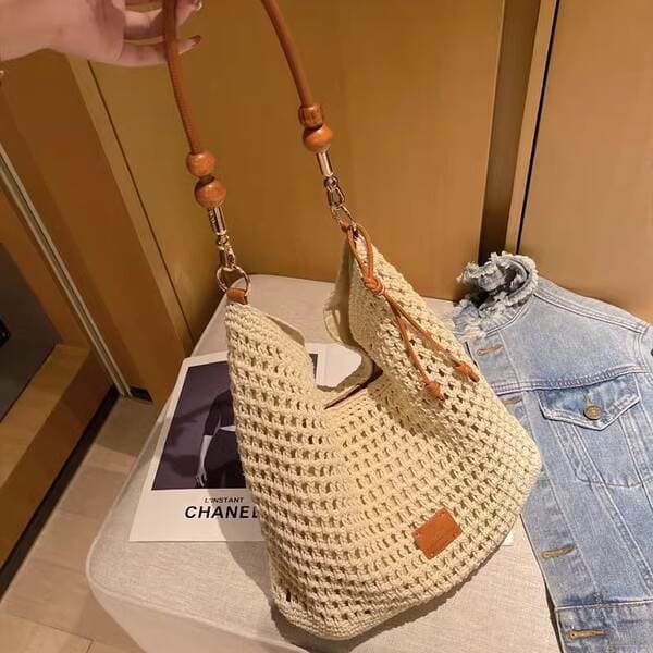 Yamashita South Wind Seaside Vacation Woven Bag 2025 New Large Capacity Beach Straw Tote Shoulder Crossbody Bag