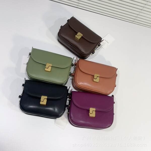SOEUR French Niche New Genuine Leather Tofu Bag Women's High-End Shoulder Crossbody Small Square Commuter Bag
