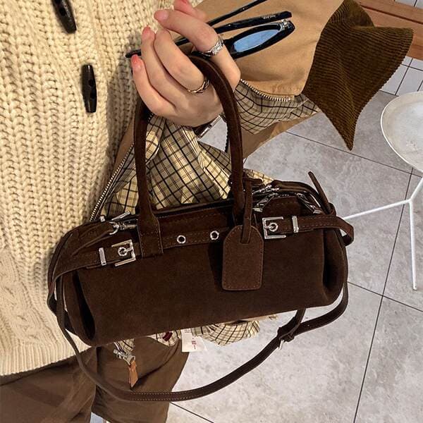 Zhao Lusi Style Baguette Bag 2025 New Genuine Leather Retro Luxury Biker Style Handbag Shoulder Bag