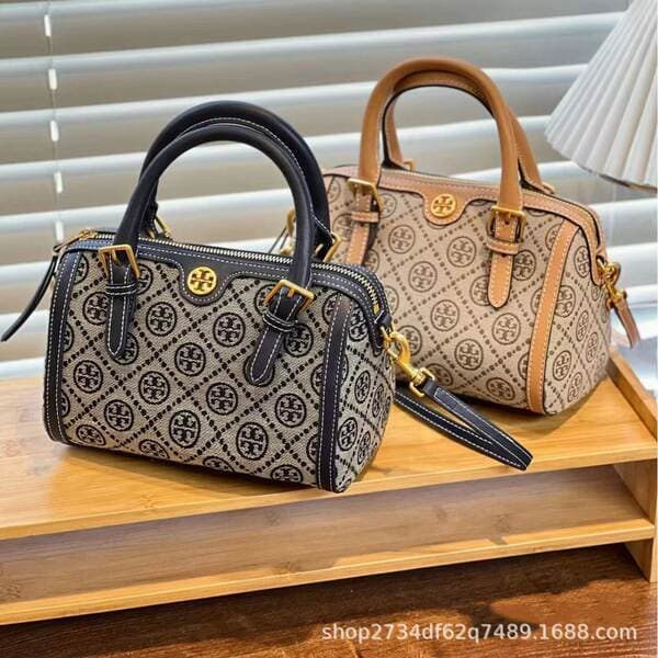 TB Women's 2024 Boston Pillow Bag Classic Print Handbag Crossbody Bag Versatile Shoulder Bag European & American Retro Style