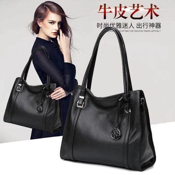 Qiandian Women's Bags 2026 New Trendy Fashion Genuine Leather Large Capacity Shoulder And Crossbody Cowhide Bag