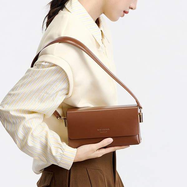 Chain Underarm Bag Genuine Leather Women's Shoulder Bag Commuter Luxury Fashion Simple New Small Square Crossbody Bag