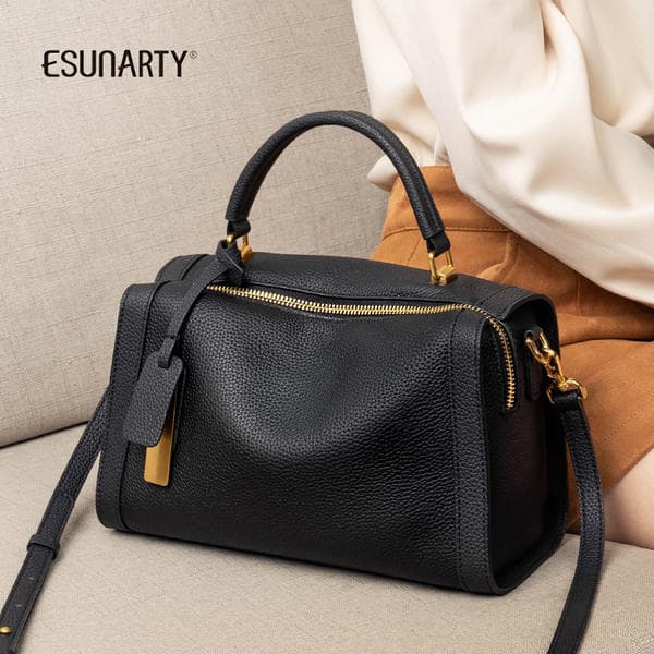 520 Gift For Women 2025 New Arrival Luxury Commuter Genuine Leather Handbag Boston Pillow Bag Crossbody Bag